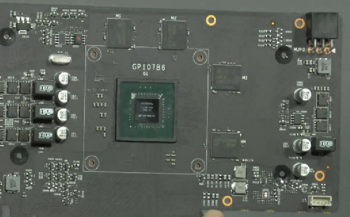 Nvidia GeForce GTX 1050 Ti PCB emerge 