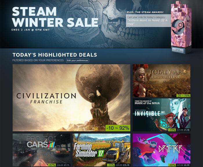 Steam Winter Sale and Microsoft Countdown Game Deals begin PC News