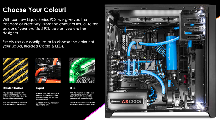 PCSPECIALIST - LIQUID SERIES Water Cooled PCs