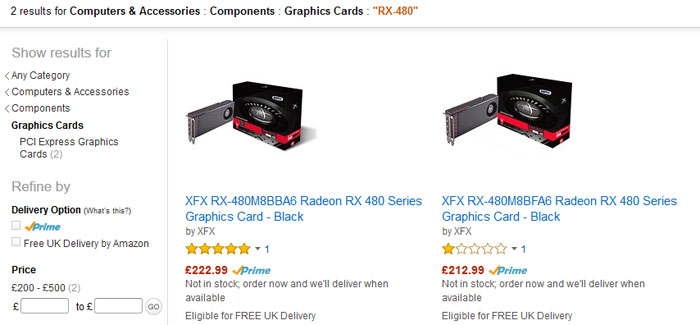 Radeon rx 480 on sale amazon