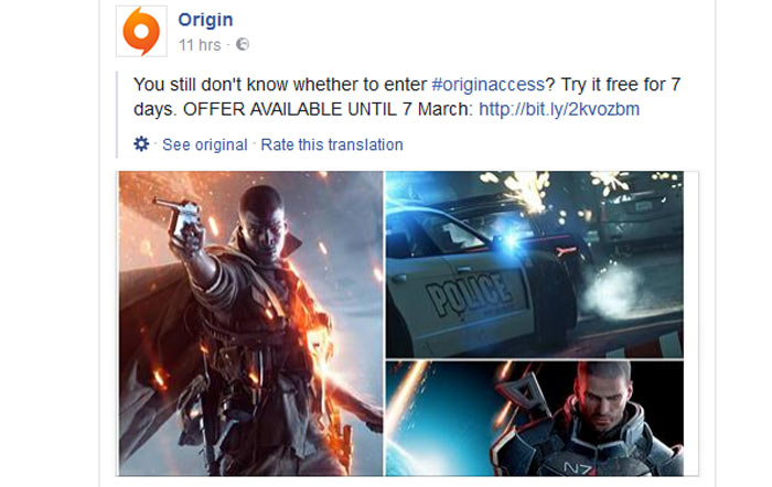 Try Origin Access FREE for 7 days!