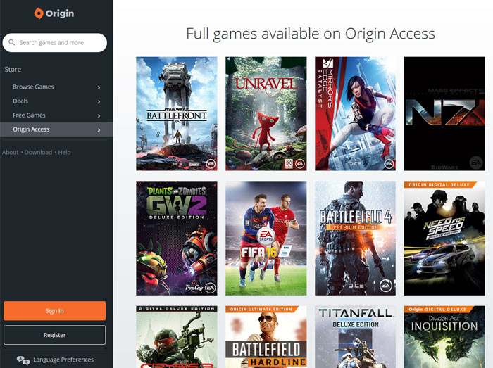 Origin Access Games for October
