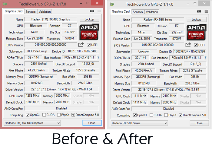 flashing AMD Radeon RX 480 cards 