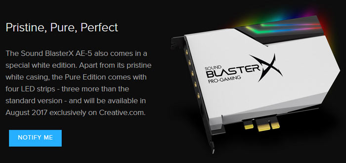 Creative Sound Blasterx Ae 5 Rgb 5 1 Discrete 7 1 Virtual Surround Pro Gaming Pcie Sound Card