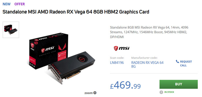 AMD Radeon RX Vega 64 makes $100 loss at MSRP, says report