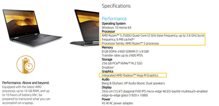Hp laptop amd ryzen 5 online 2500u with radeon vega mobile gfx