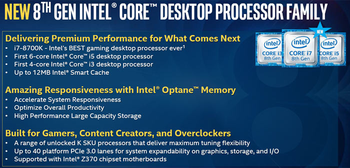 Intel 8th Gen Coffee Lake Core Processors Unveiled Cpu News Hexus Net