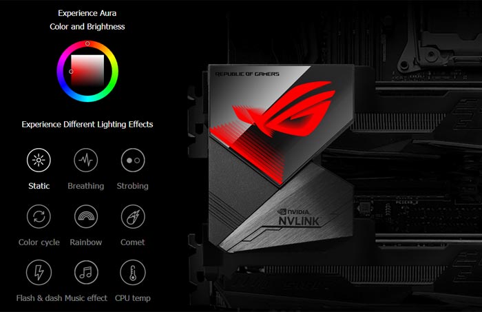 Asus ROG releases GeForce RTX NVLink with Aura Sync RGB - Graphics