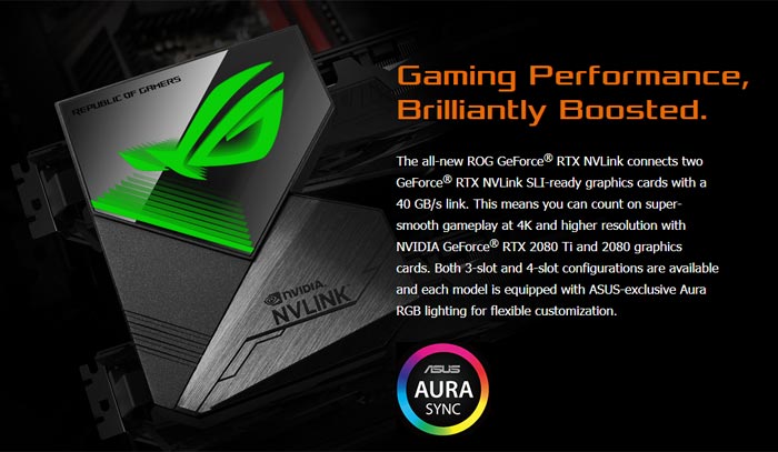 Asus ROG releases GeForce RTX NVLink with Aura Sync RGB - Graphics