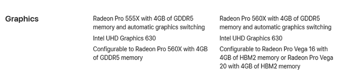 AMD Vega 20 equipped MacBook Pro 