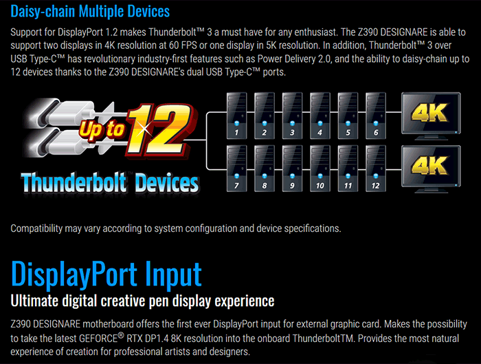 thunderbolt add in card gigabyte z390