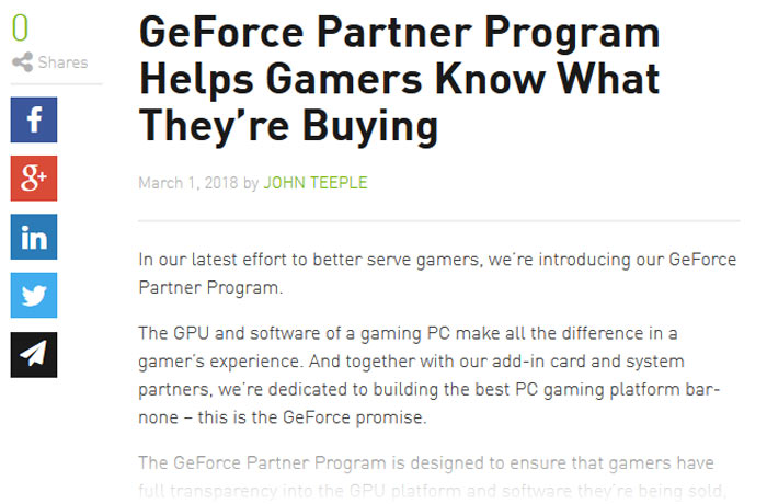 Report raises concerns over Nvidia GeForce Partner Program - Components ...
