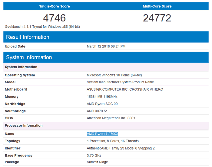 Geekbench ryzen 2024 7 2700x