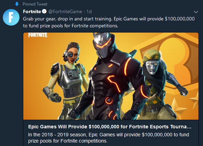 Epic Games Provides 100 Million Fortnite Esports Prize Pool - in a brief blog post the company b!   ehind the unreal engine and of course the hit game fortnite said that it wants to empower esports gamers and put its