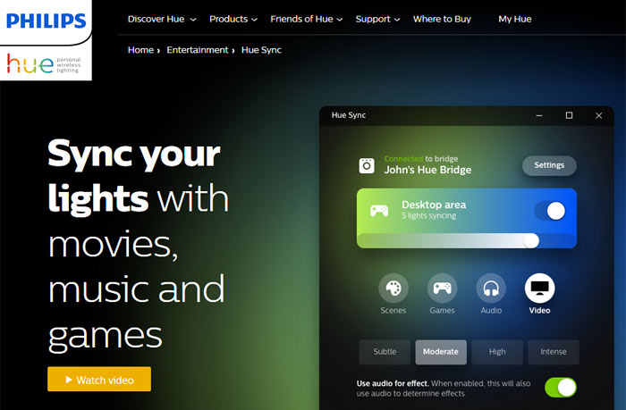 Sync Your Philips Hue Lights With Movies, Game