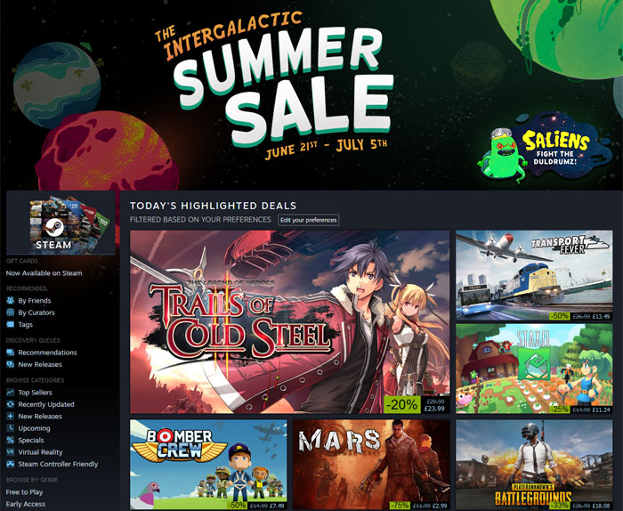 is there a steam sale