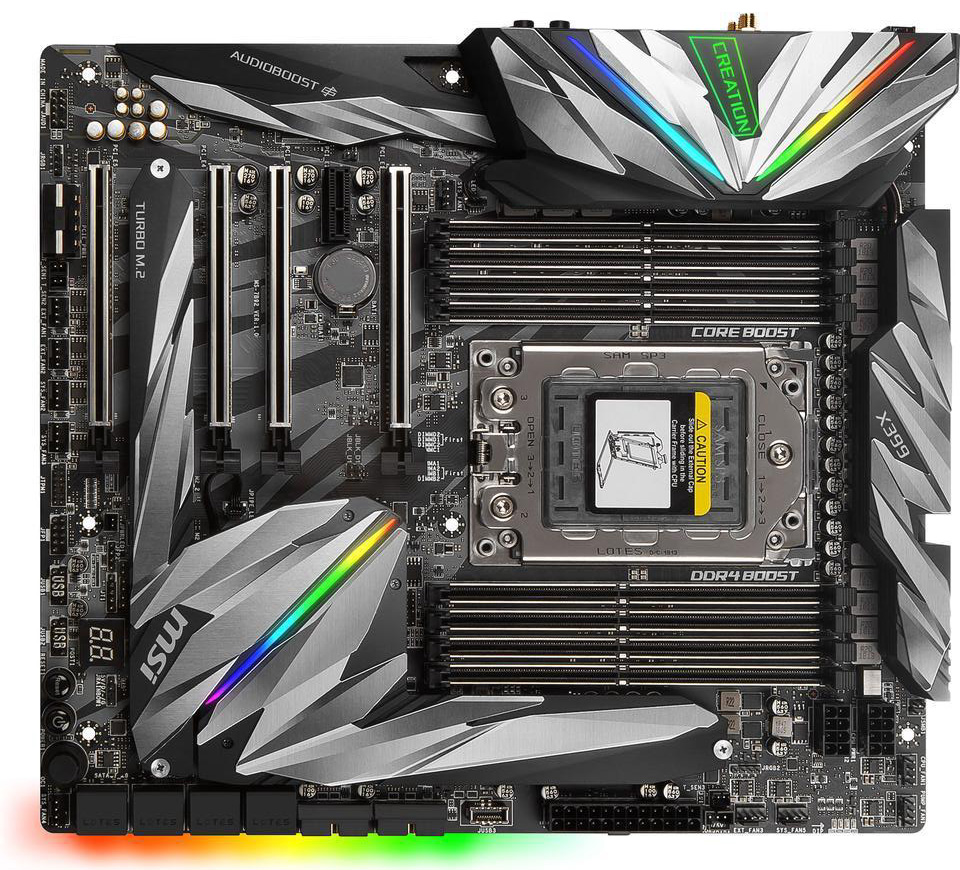 Visual Inspection - The MSI MEG X399 Creation Motherboard Review: The New  16-Phase Shark In Town