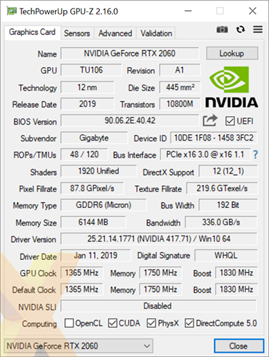 Gigabyte rtx 2060 online oc pro