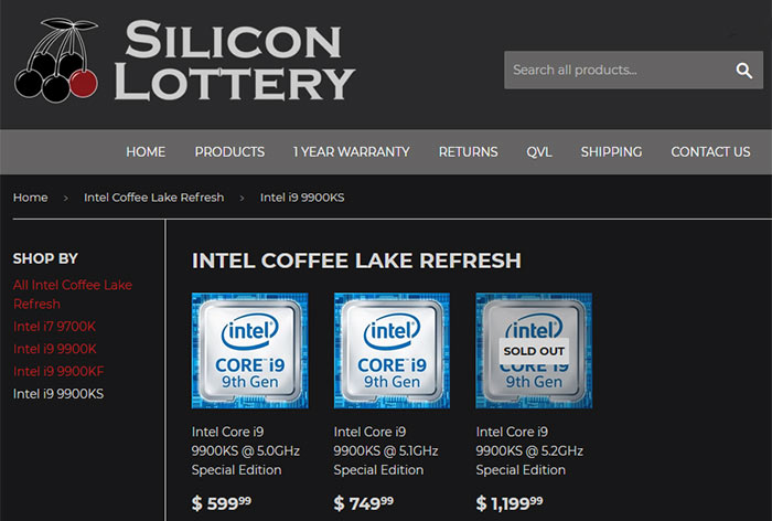 Retailer sells cherry-picked Intel Core i9-9900KS chips for $1200