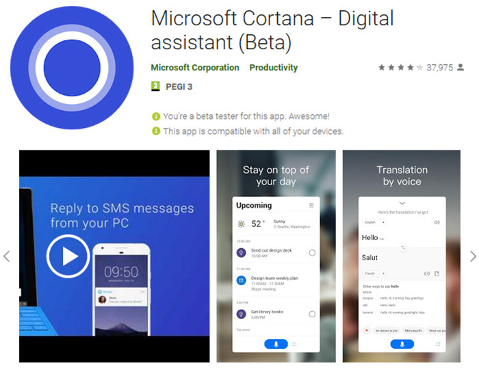 install cortana app