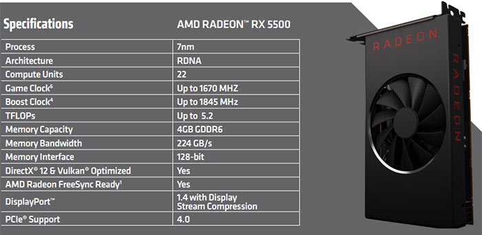 Amd radeon discount rx 5500 series