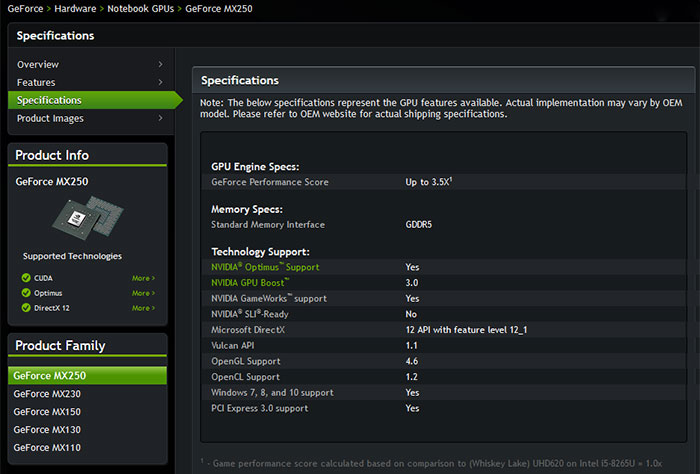 nvidia geforce mx150