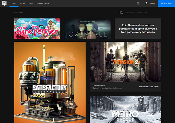 Epic Store gives away free games every two weeks