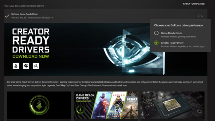 Nvidia creator ready driver new arrivals