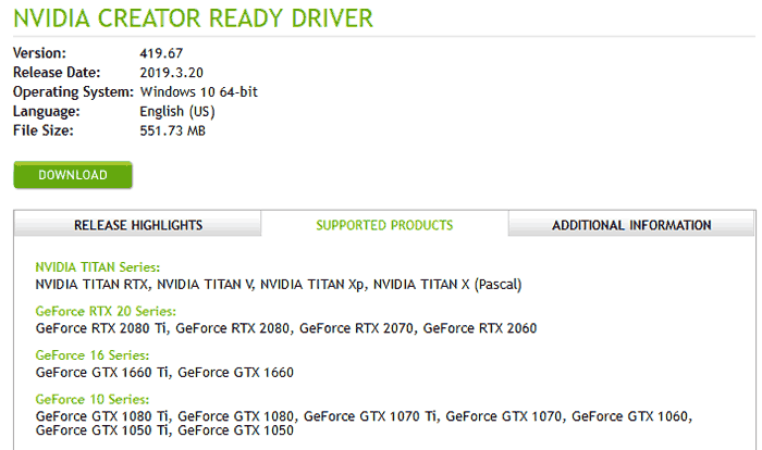 RTX Driver Download For Windows 10