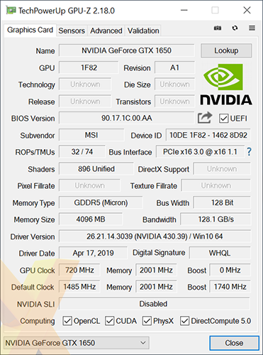 Review: MSI GeForce GTX 1650 Aero ITX OC - Graphics - HEXUS.net