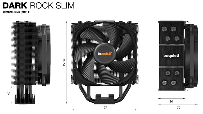 be quiet! Dark Rock Slim CPU Air Cooler, 180W TDP