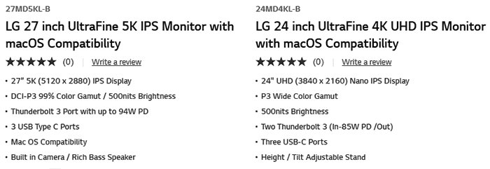 LG UltraFine 27MD5KL-B 27 16:9 5K IPS Monitor