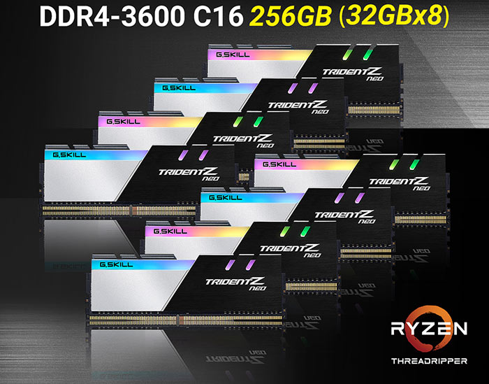 G.Skill has a 256GB memory kit for Threadripper 3990X users - RAM