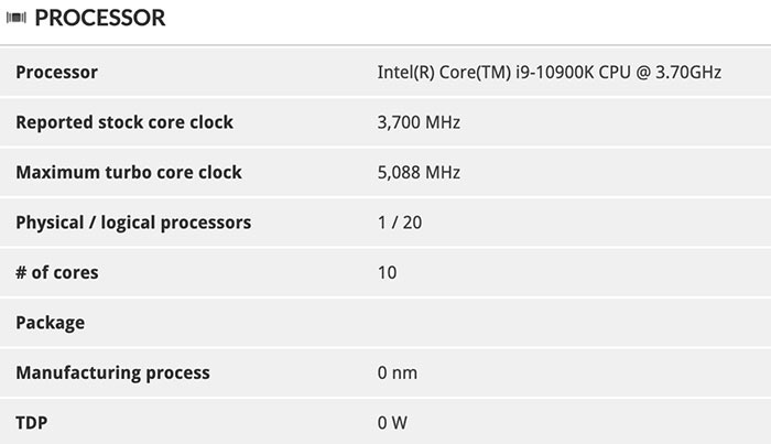 Intel Core i9-10900K Desktop Processor 10 Cores up to 5.3 GHz