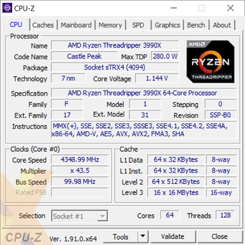 Amd ryzen best sale threadripper 3990x test