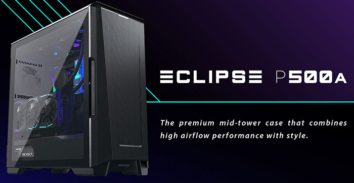 phanteks eclipse p500a drgb high air-flow atx mid-tower gaming case