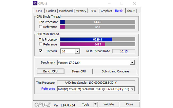 AMD Ryzen 7 5750G Pro desktop APU tested by developer in CPU Z