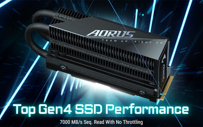 Aorus Gen4 7000s Premium SSD features bulky stacked cooler