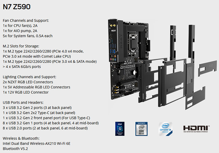 Nzxt N7 Z590 Atx Motherboard Now Available Mainboard News Hexus Net