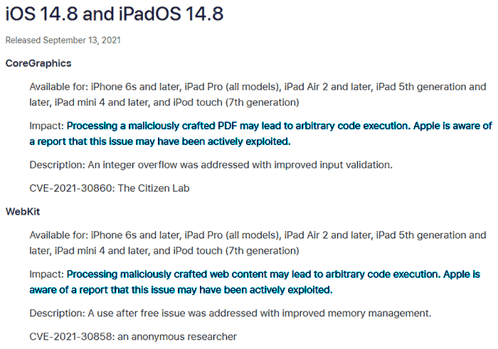 apple emergency update